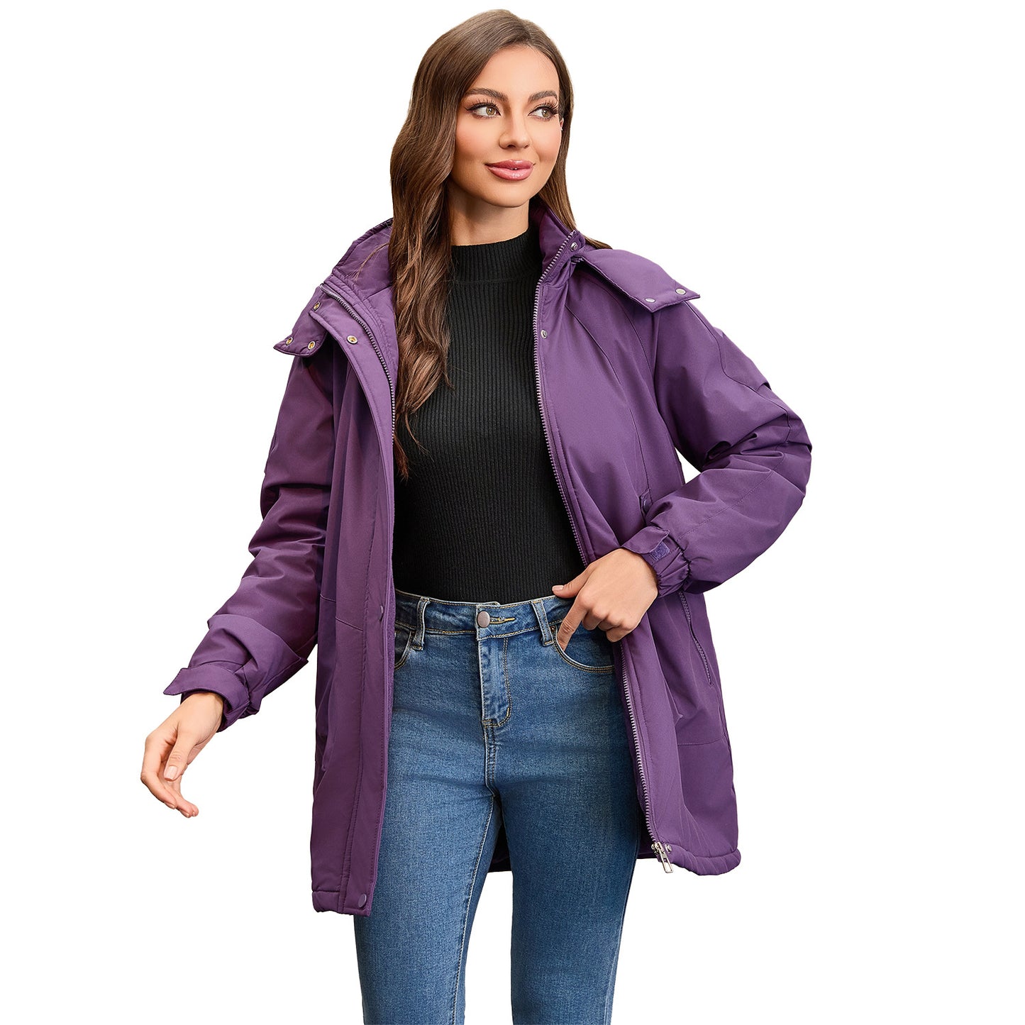 Women's Detachable Windproof Warm Mountaineering Casual Shell Coats
