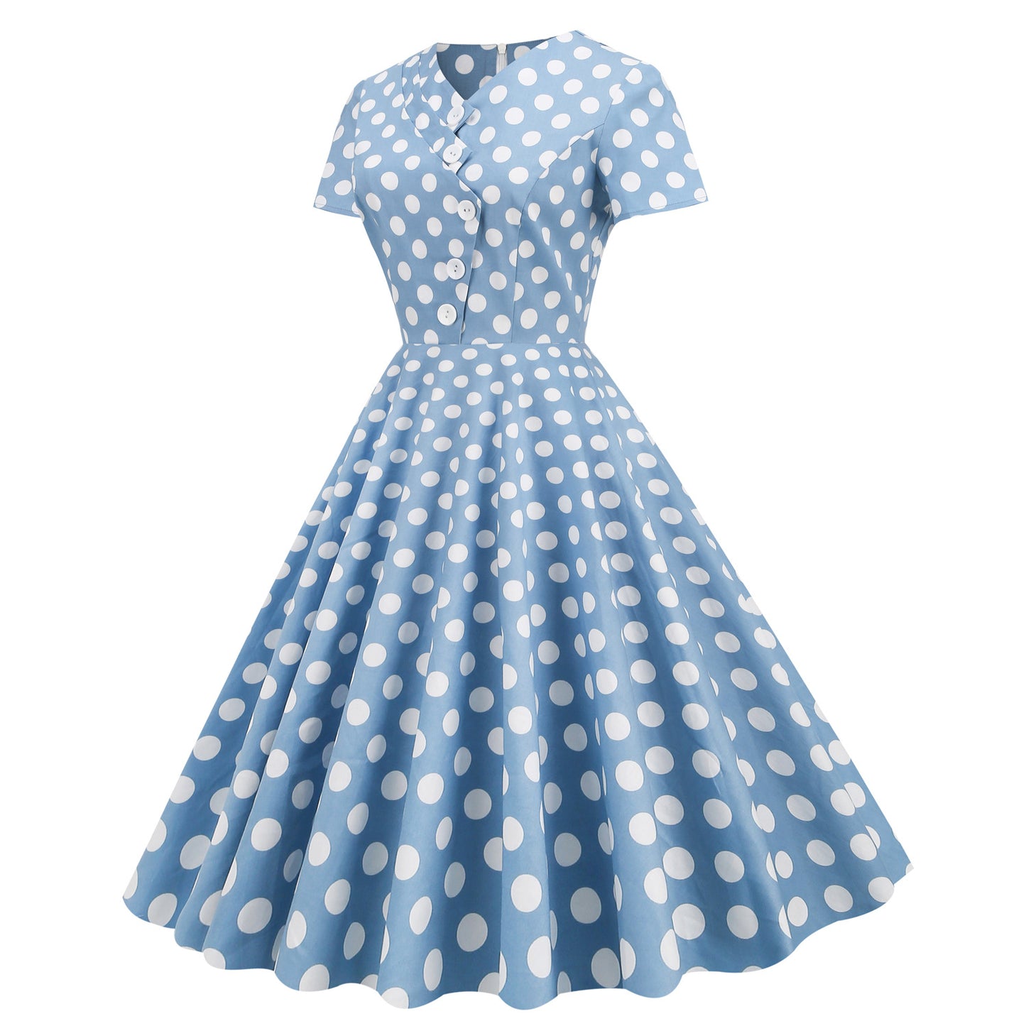 Women's Collar Polka Dot Elegant Picnic Swing Dresses