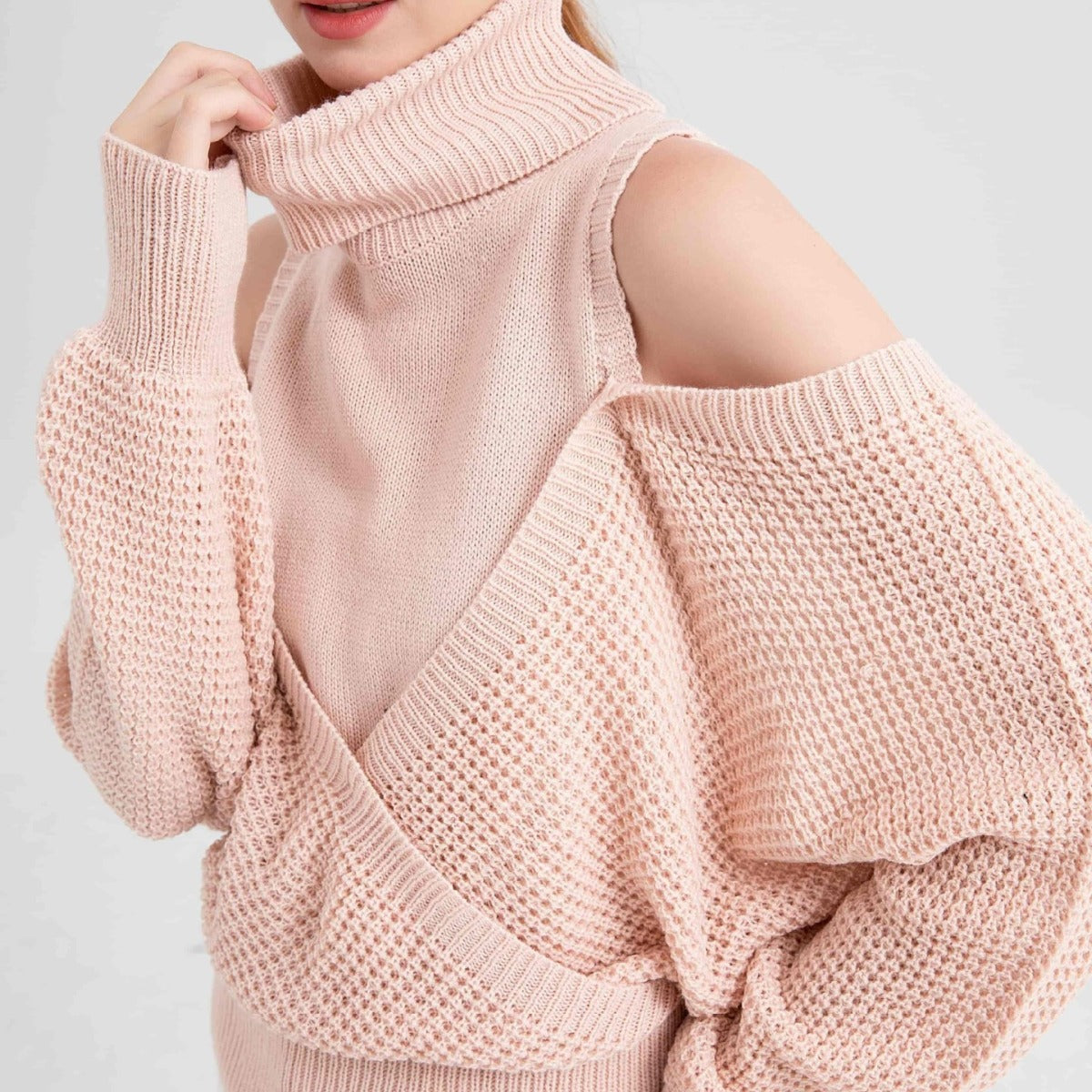 Women's Gentle High-grade Solid Color Knitted Design Long Sweater
