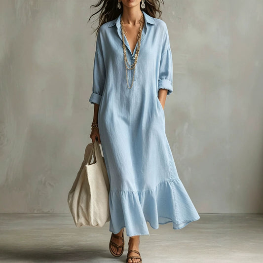 Autumn Lapel Fishtail Casual Loose Slimming Dress