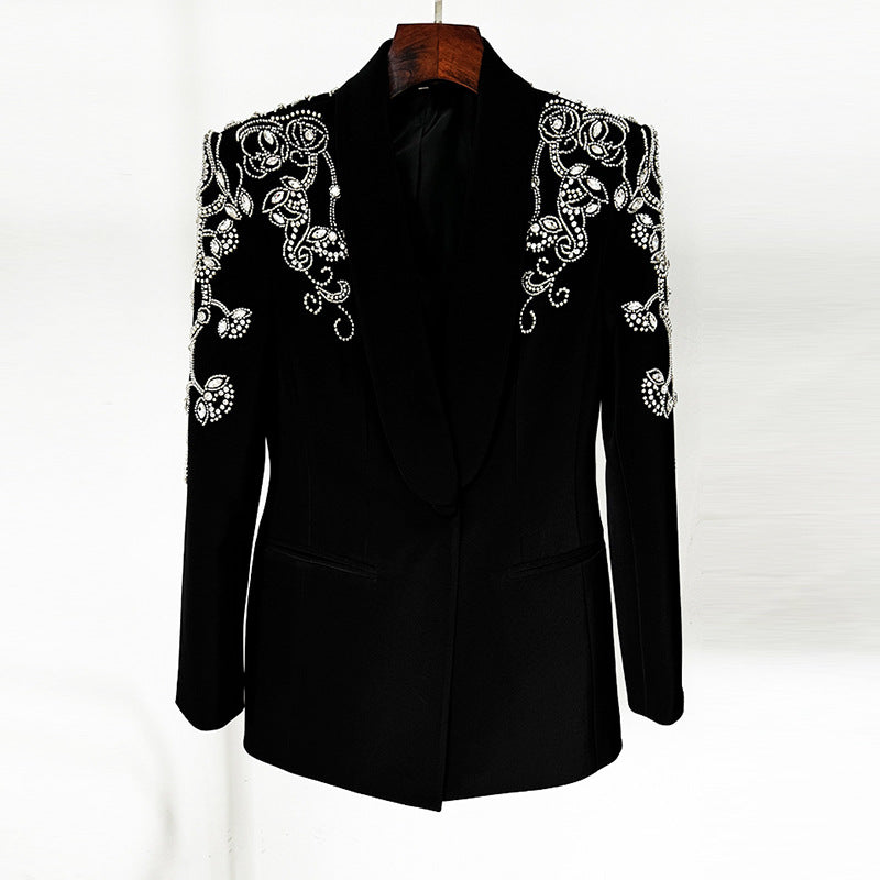 Graceful Diamond Beaded Split Fishtail Dress Jackets