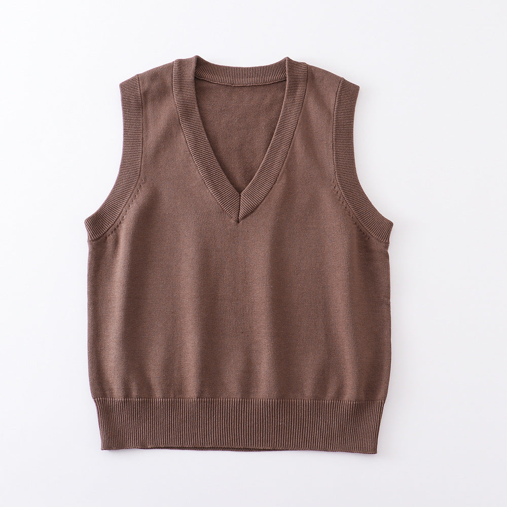 Basic Style Pullover Sleeveless Thin Solid Color Women's Sweater