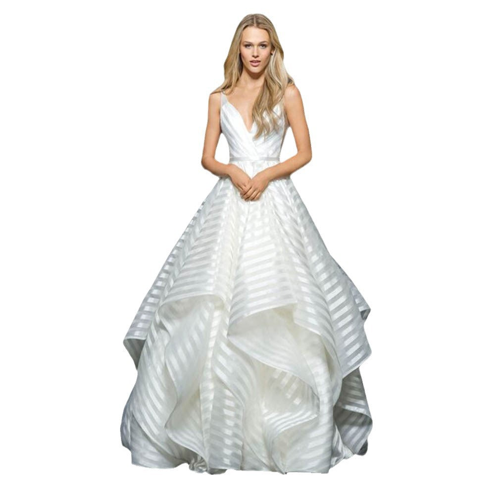 Women's Backless Lace Dress Small Trailing Beautiful Light Wedding Dresses