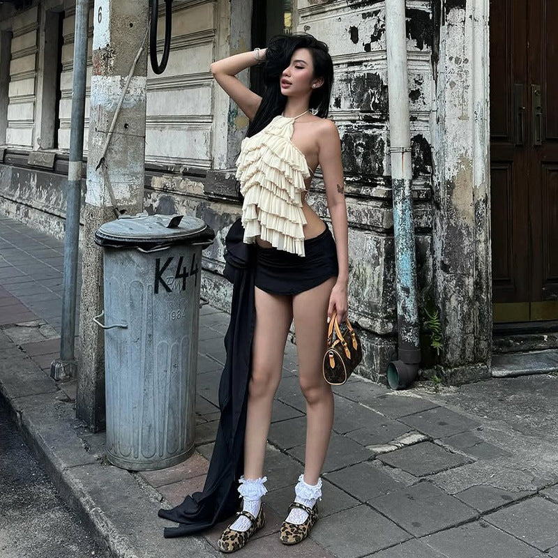 Women's Color Slim Street Fashion Halter Sexy Tops