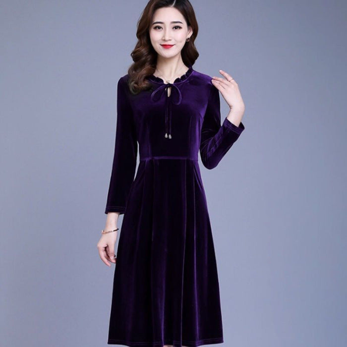 Spring Large Loose Slimming Retro Temperament A- Dress