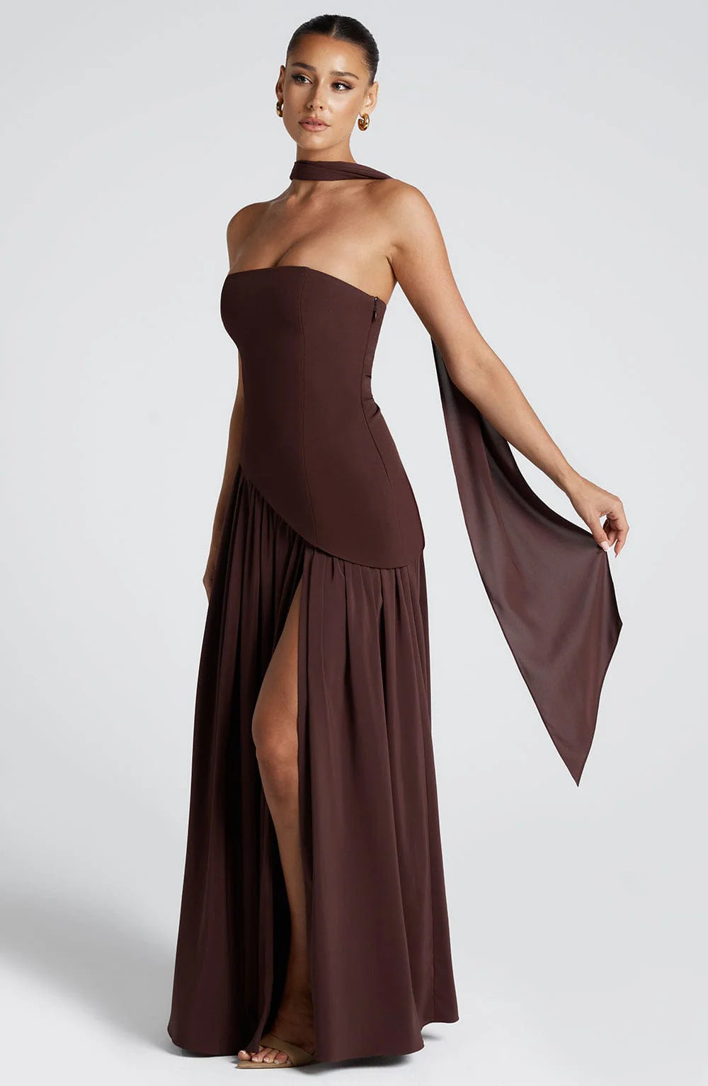 Women's Color Split Dress Fashion Sexy Backless High Dresses