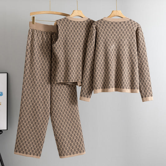 Women's Slouchy Fashion Temperament Knitting Three-piece Suits