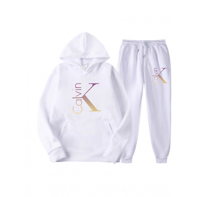 Hooded Sweatshirt Sports Two-piece Set Gradient Letter Suits