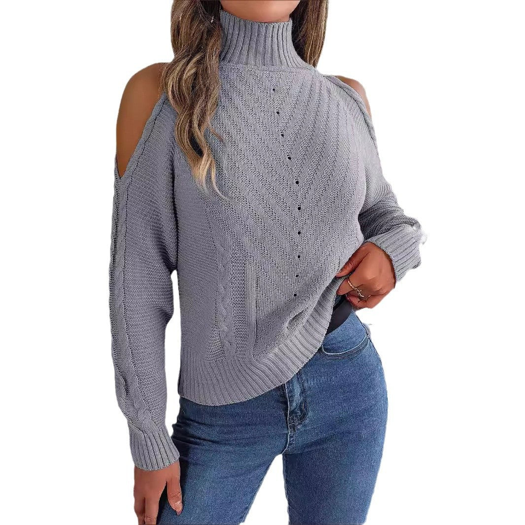 Women's Clearance Casual Turtleneck Long Sleeve Knitted Sweaters