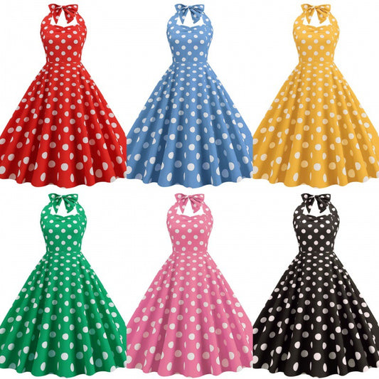 Retro Hepburn Style Slimming Large Hem Dresses