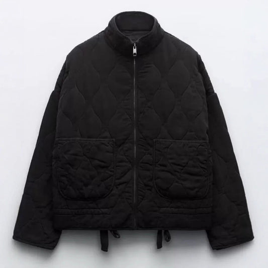 Versatile Trendy Rhombus Quilted Baggy Casual Coats