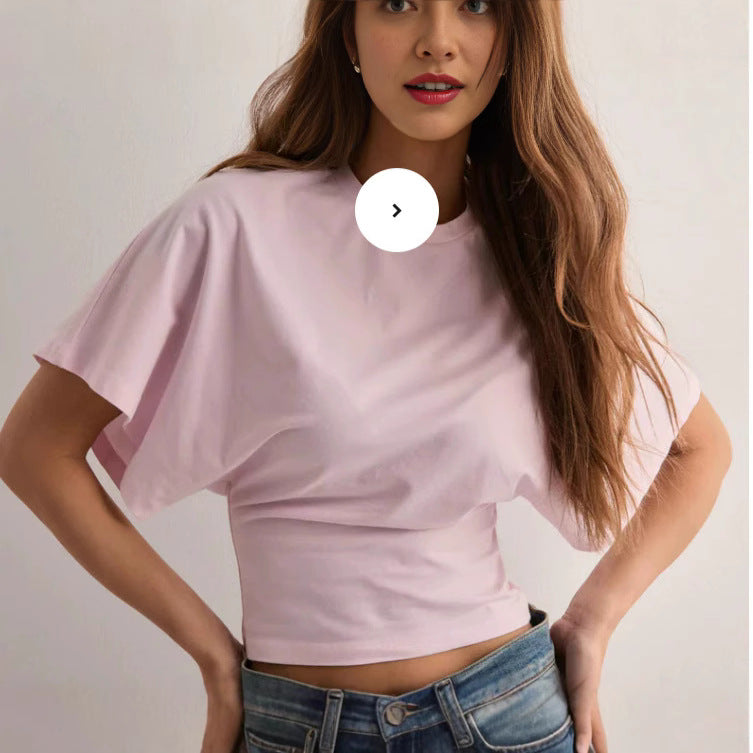 Women's Style Sense Of Design Round Neck Blouses