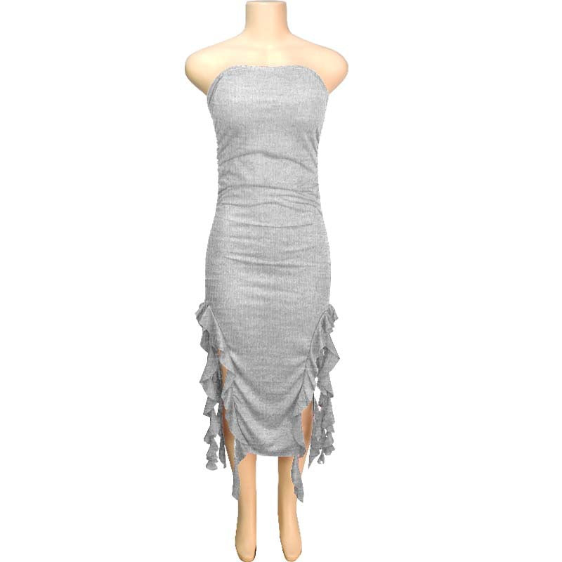 Women's Fashion Sexy Personalized Chest Wrap Irregular Dresses