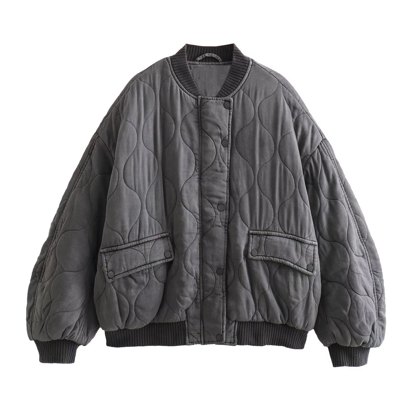Women's Fashion Loose Pilot Shoulder Width Washed Coats