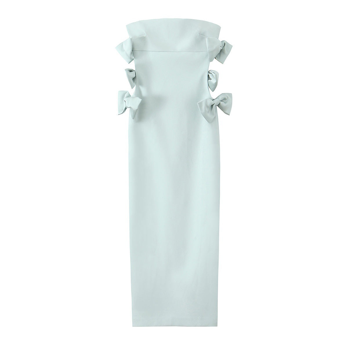 Women's Graceful Fashionable Bowknot Decoration Midi Dress Clothing