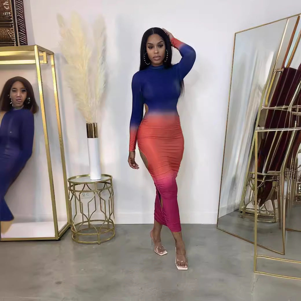 Pretty Women's Sexy Casual Long Sleeve Dress