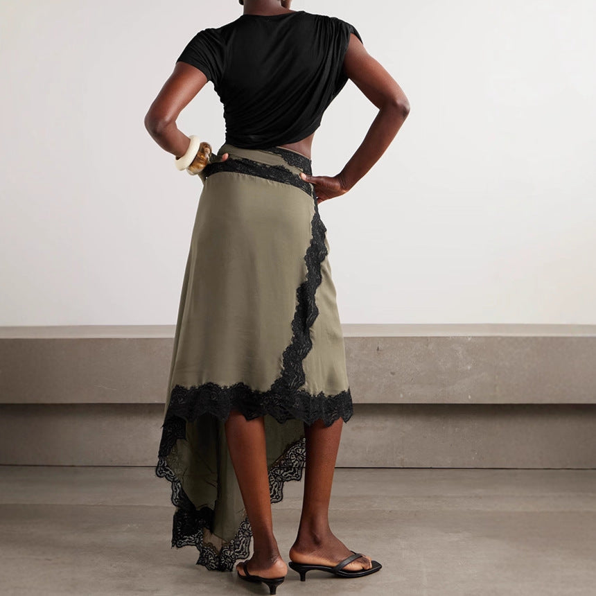 Women's Irregular Lace Stitching Elegant Fashion Dress Dresses