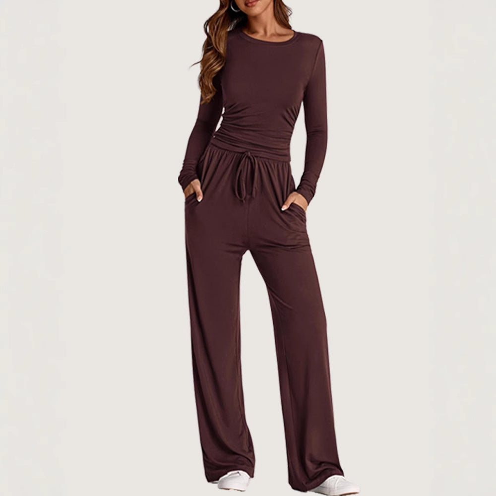 Fashion Women's Asymmetric Design Long-sleeved Sportswear Fashion Casual Suit