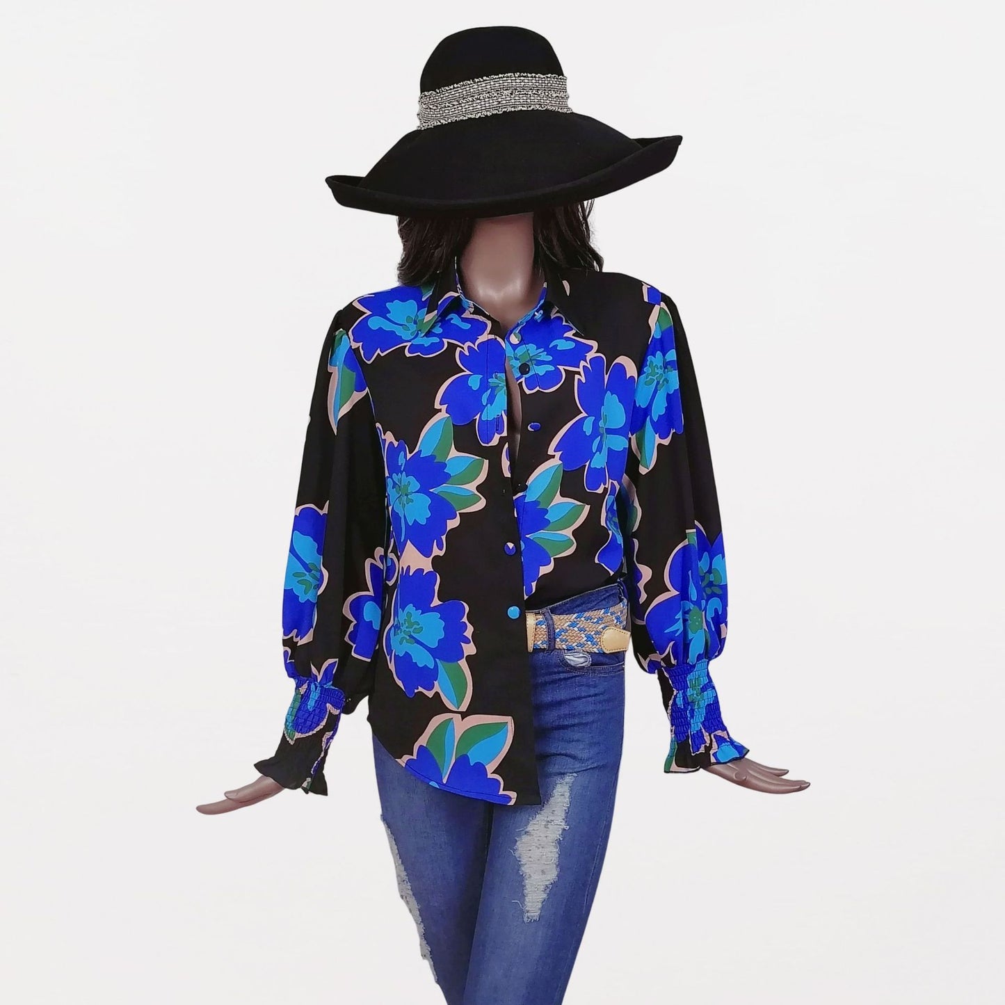 Popular Cool Classy Long Sleeve Printed Blouses