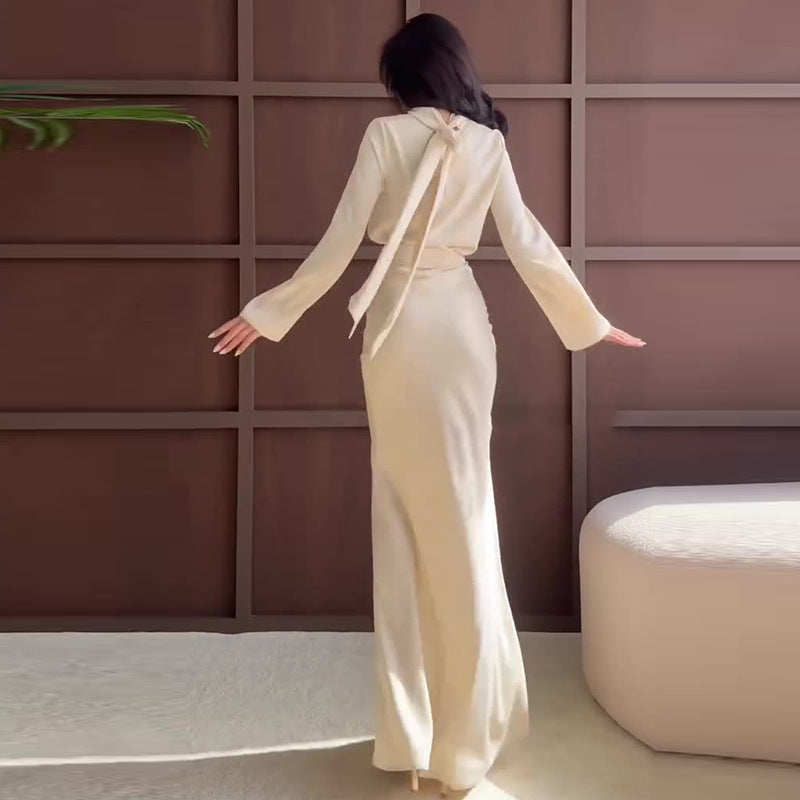 Women's Autumn Long Sleeve Slim Waist Solid Color Suits