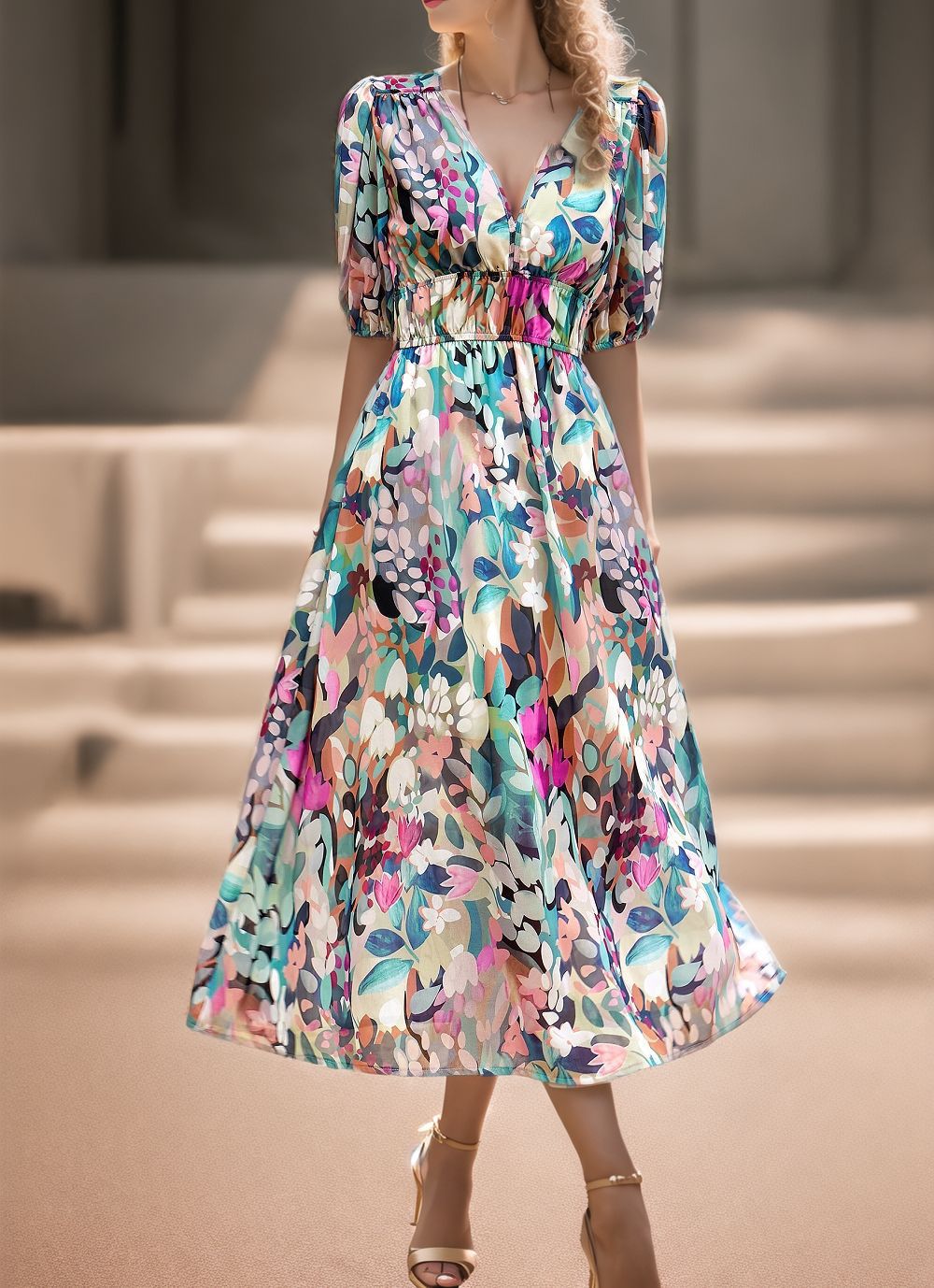 Classy Stylish Casual Summer Temperament Print Dress