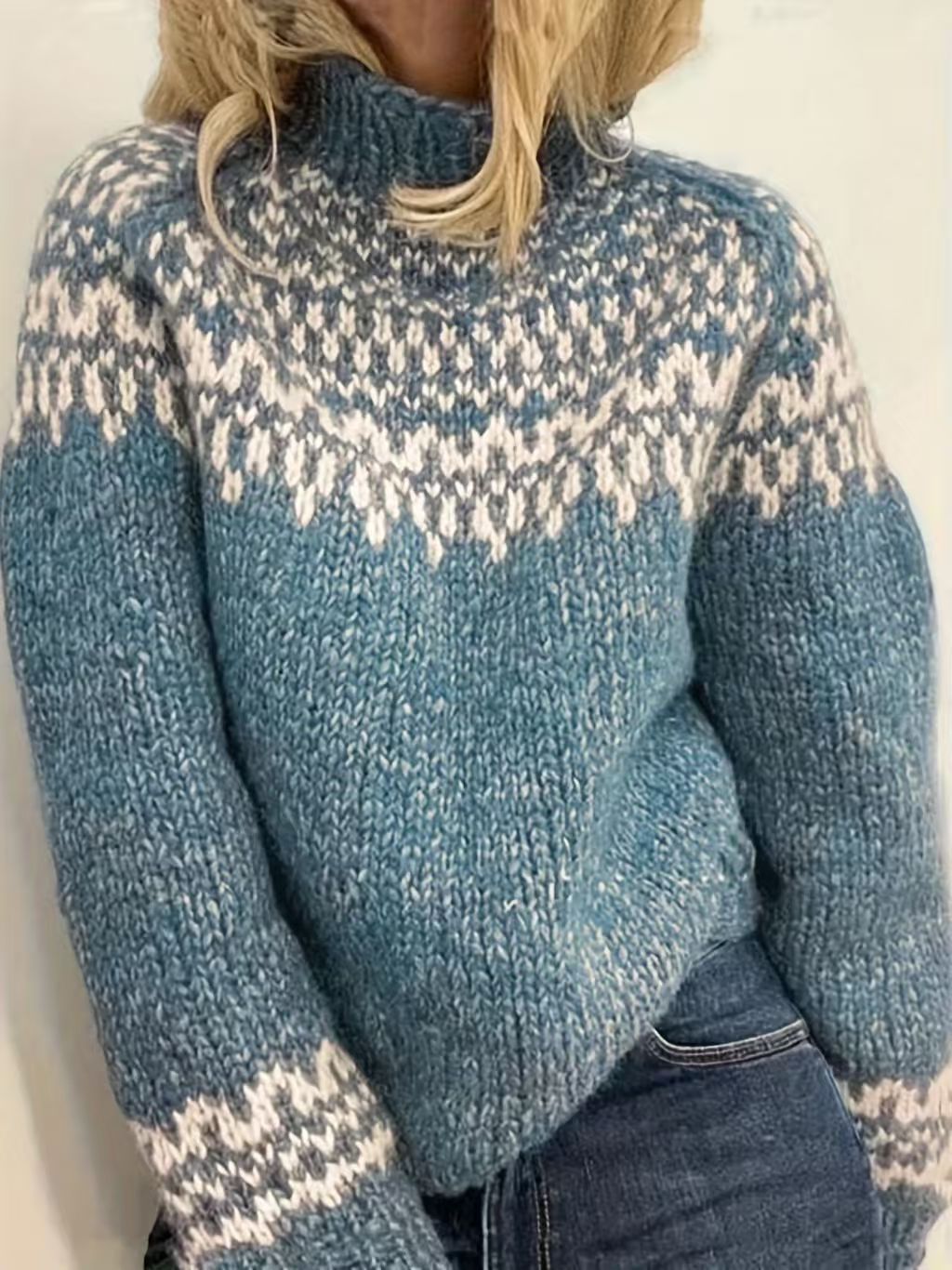 Women's Turtleneck Loose Multicolor Fashion Pullover Sweaters