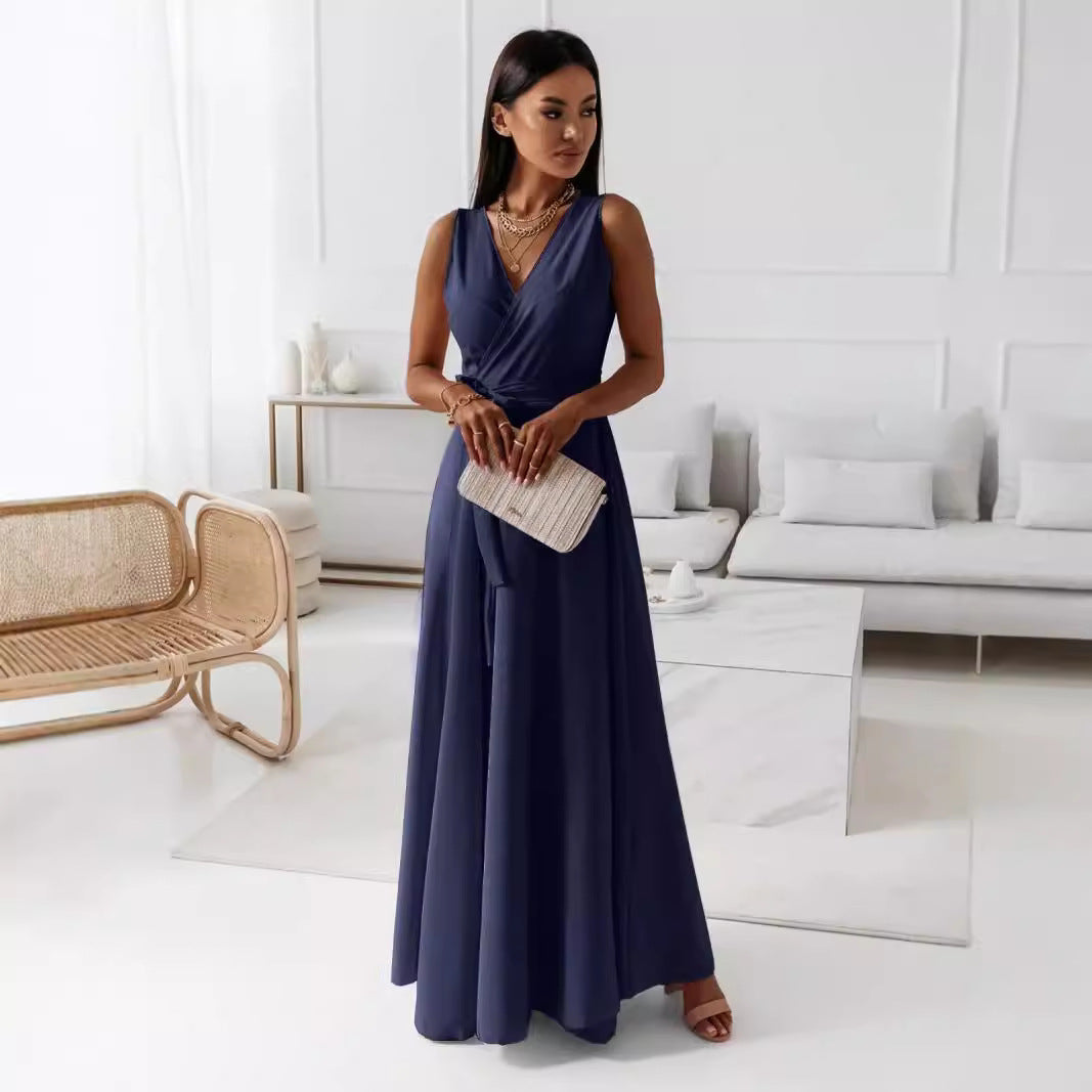 Women's Versatile Tied Party Long Dress Dresses