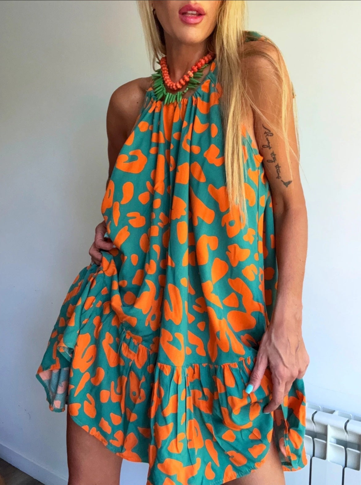 Classy Pretty Women's Summer Sleeveless Printed Dress