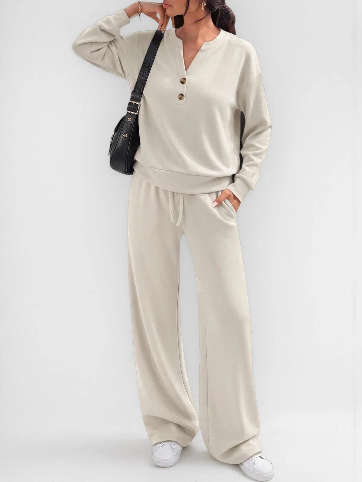 Women's Loose-fitting Long Sleeves Sports Two-piece Fashion Casual Suit