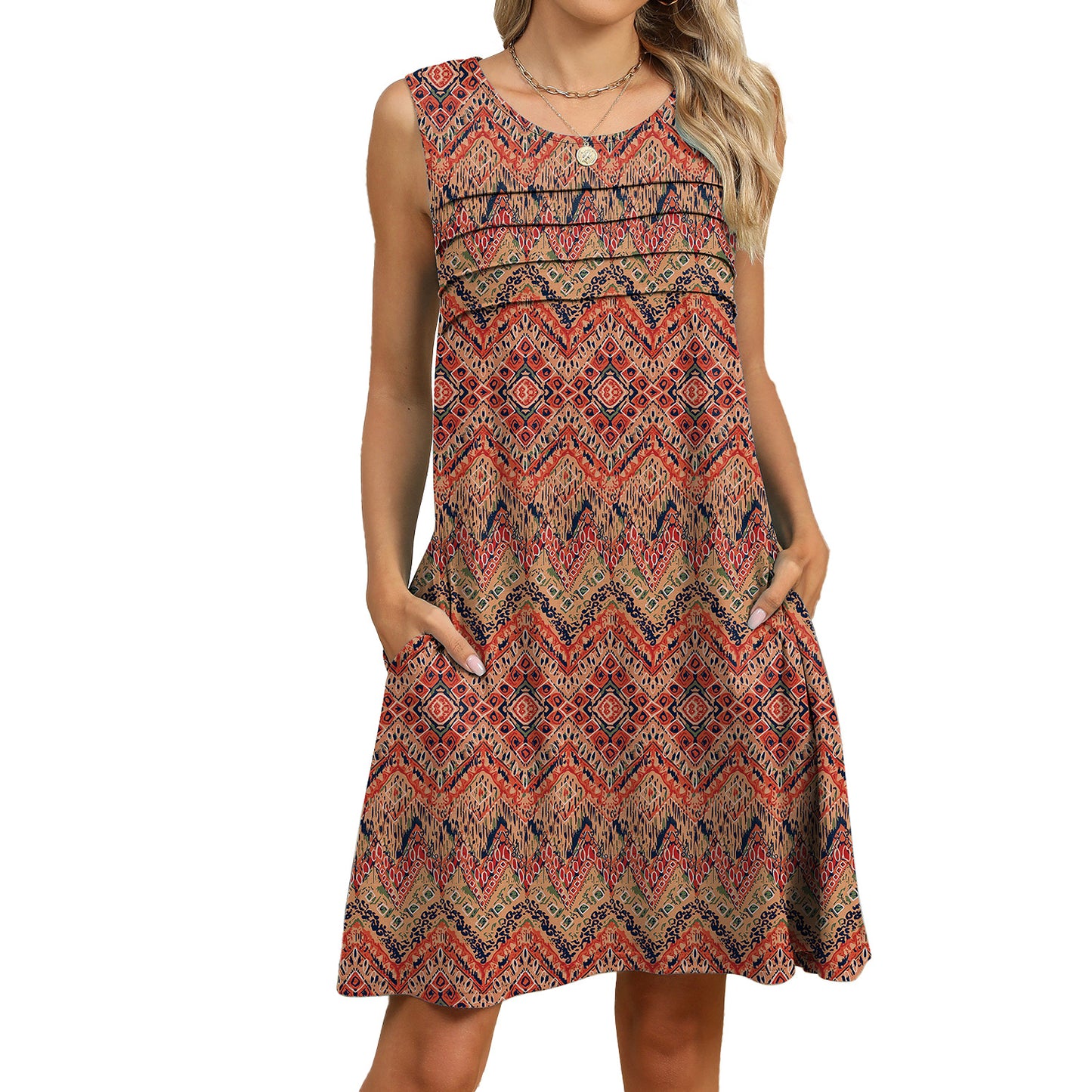 Women's Cool Printed Loose Pockets Dress Dresses