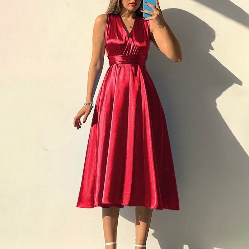 Casual Solid Color Sexy Backless Dress Dresses