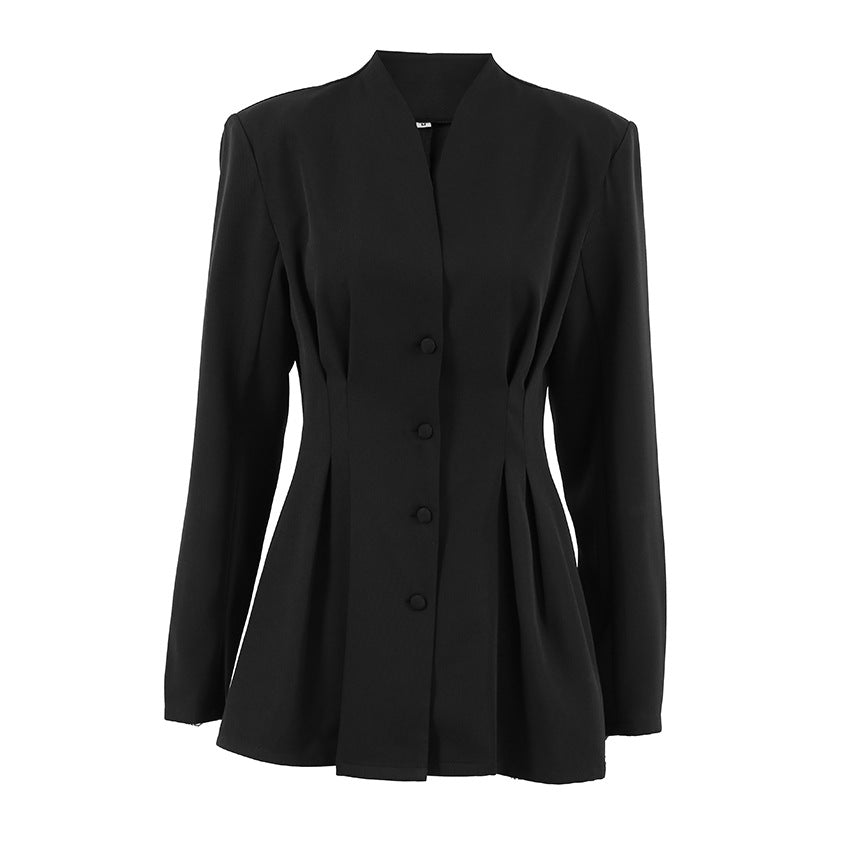 Women's Elegant Slim Fit Black Small Commuter Jackets
