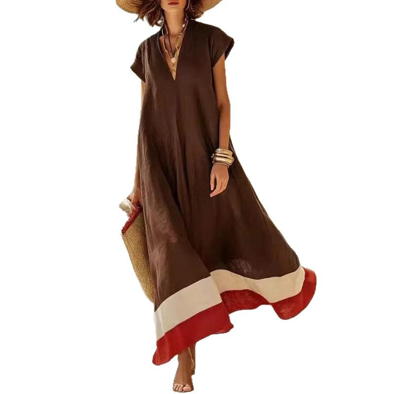 Elegant Comfort Casual Vacation Style Cotton Dress