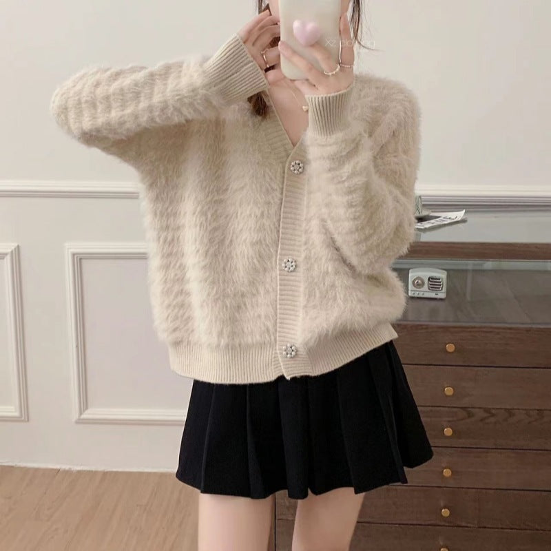 Women's Korean Style Artificial Mink Fur Advanced Soft Coats