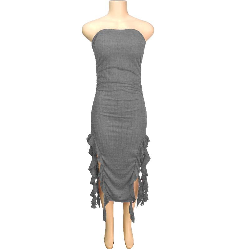 Women's Fashion Sexy Personalized Chest Wrap Irregular Dresses