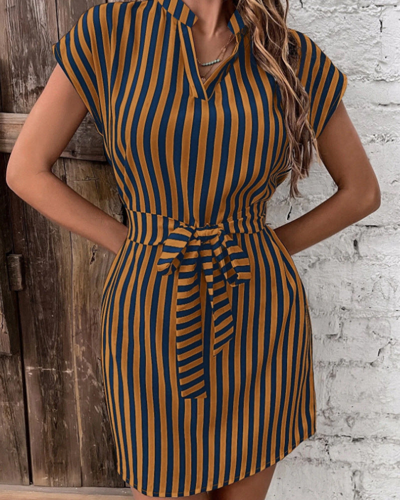 Trendy Graceful Cool Women's Sleeveless Striped Dress
