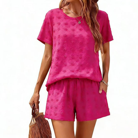 Women's Ice Silk Ball Fabric Loose Sleeve Fashion Casual Suit