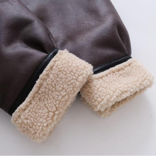 Women's Trendy Suede Fur Integrated Motorcycle Coats