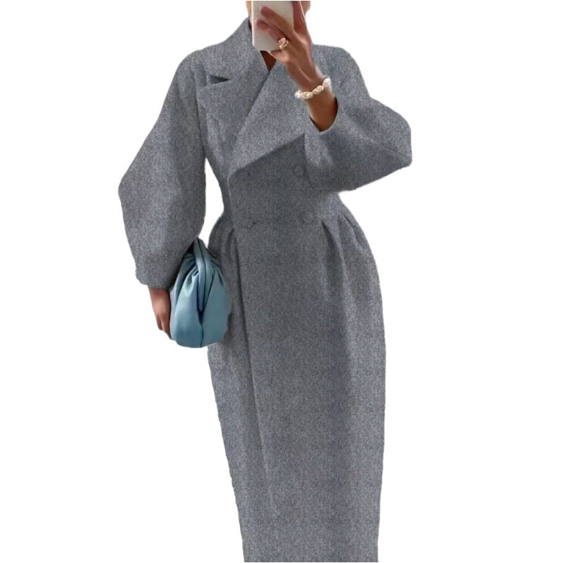 Hepburn Woolen Royal Court Style Lantern Sleeve Large Coats