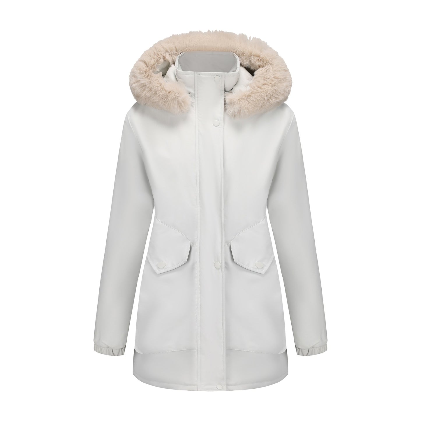 Women's Parka Fleece-lined Korean Style Big Fur Coats