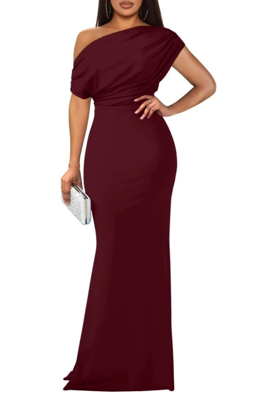 Sleeveless Cold-shoulder High Sense Skinny Long Dresses