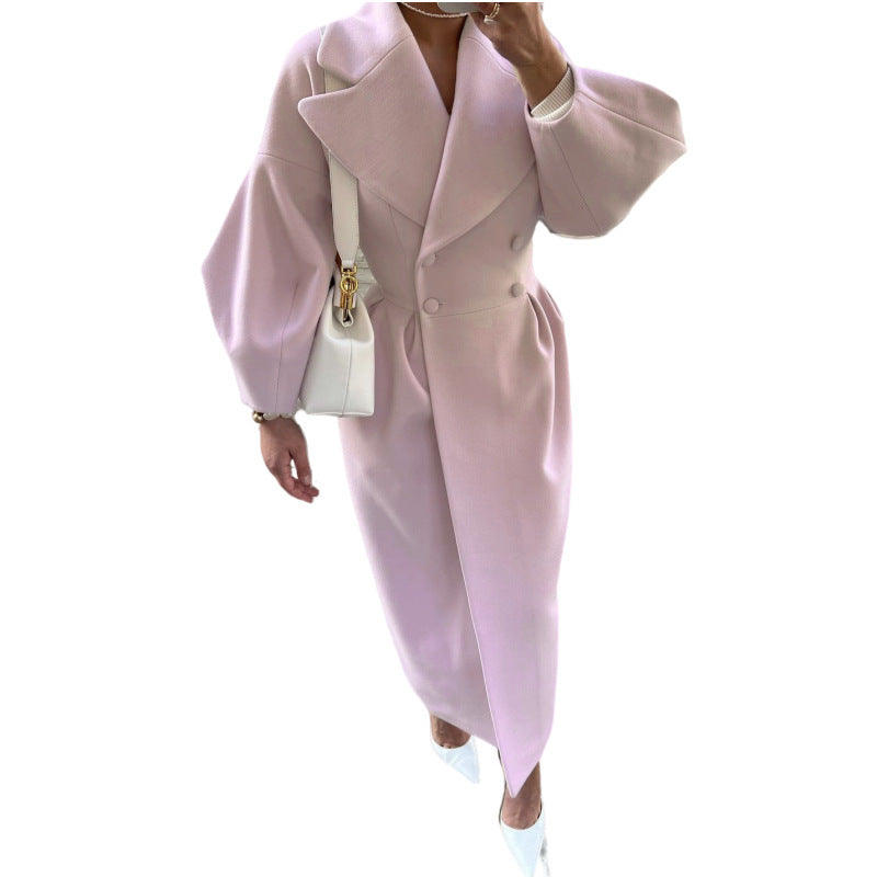 Hepburn Woolen Royal Court Style Lantern Sleeve Large Coats
