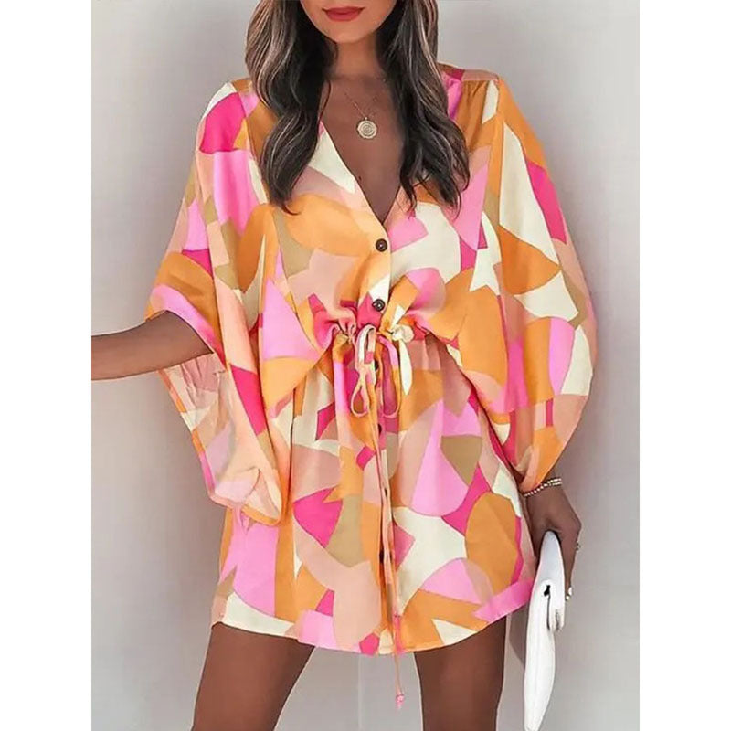 Trendy Women's Beach Summer Printed Patchwork Skirts