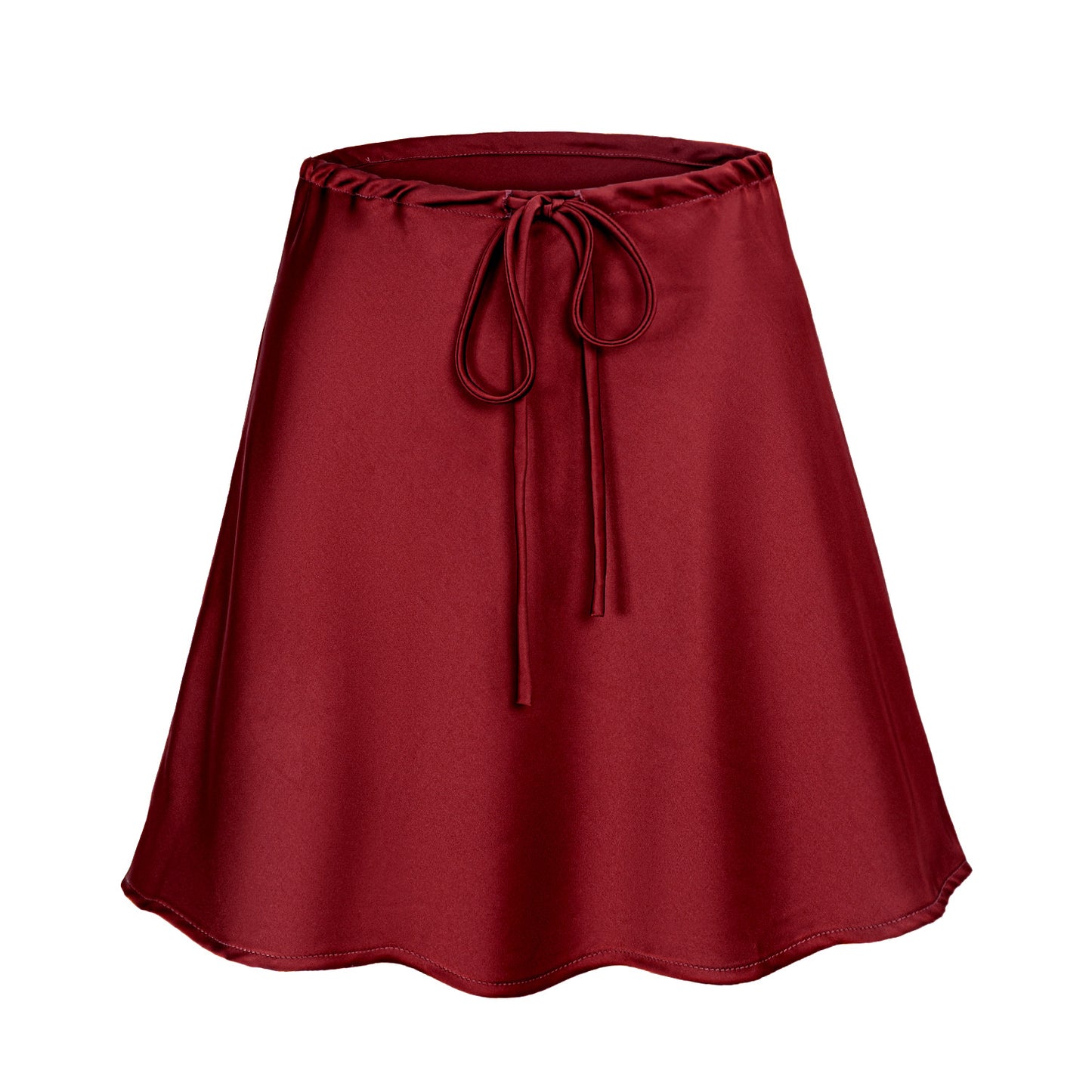 Women's Satin Drawstring Lace Casual Summer Solid Skirts