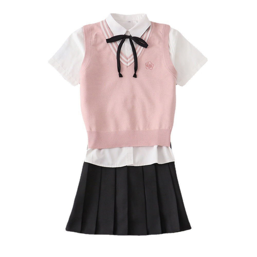 Women's Pink Korean Drama Preppy Style Autumn Women's Sweater