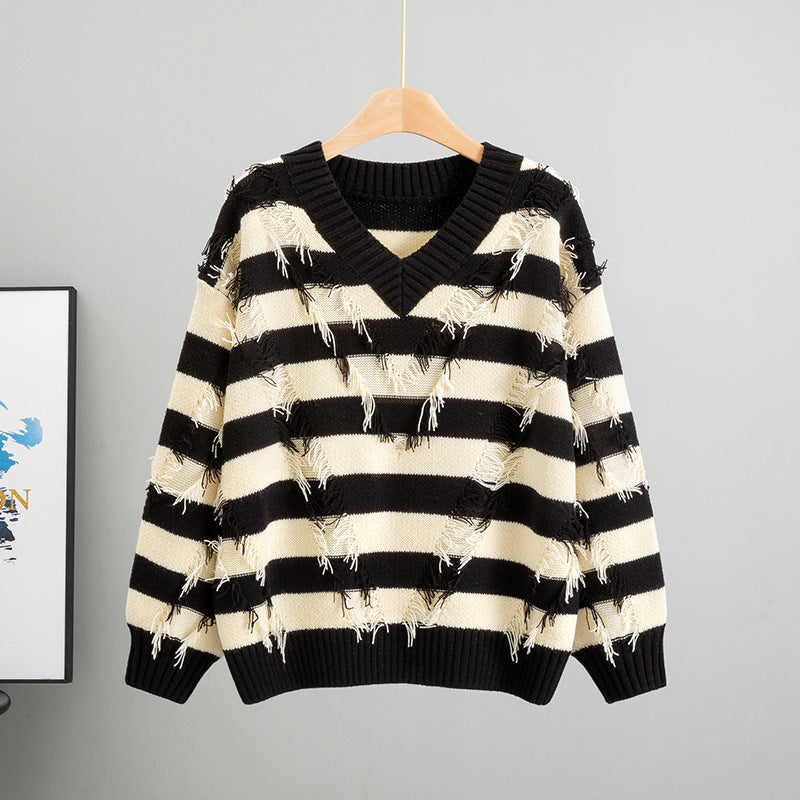 Women's Loose Knitted Idle Style Tassel For Fashionable Women's Sweater