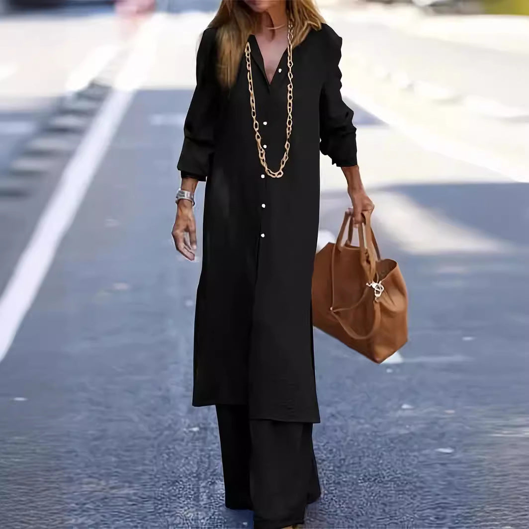 Fashion Holiday Casual Shirt Long Sleeve Suits