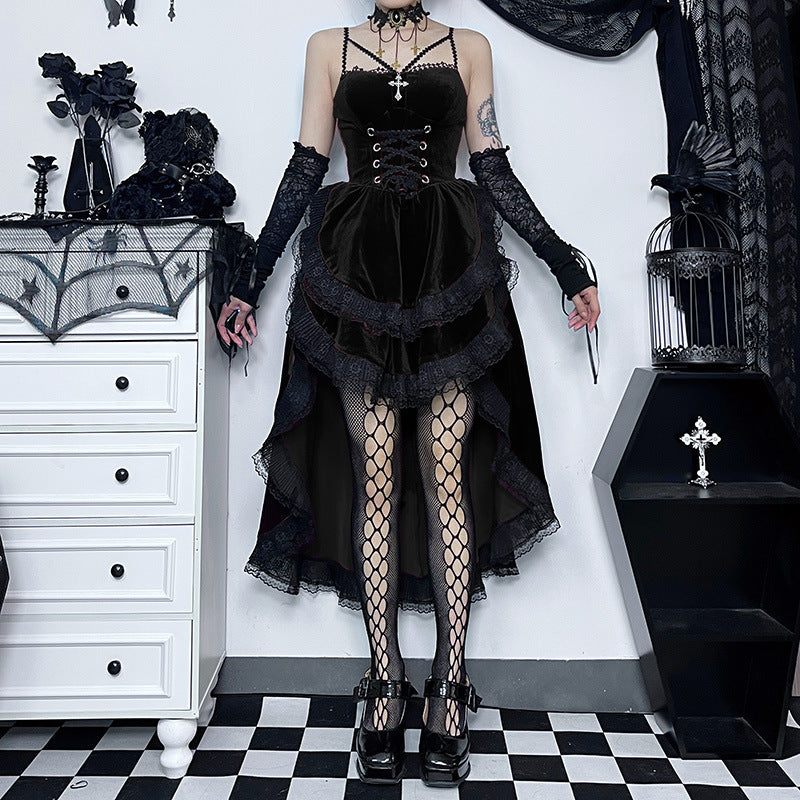 Women's Autumn Dark Sexy Hot Halter Drag Dresses