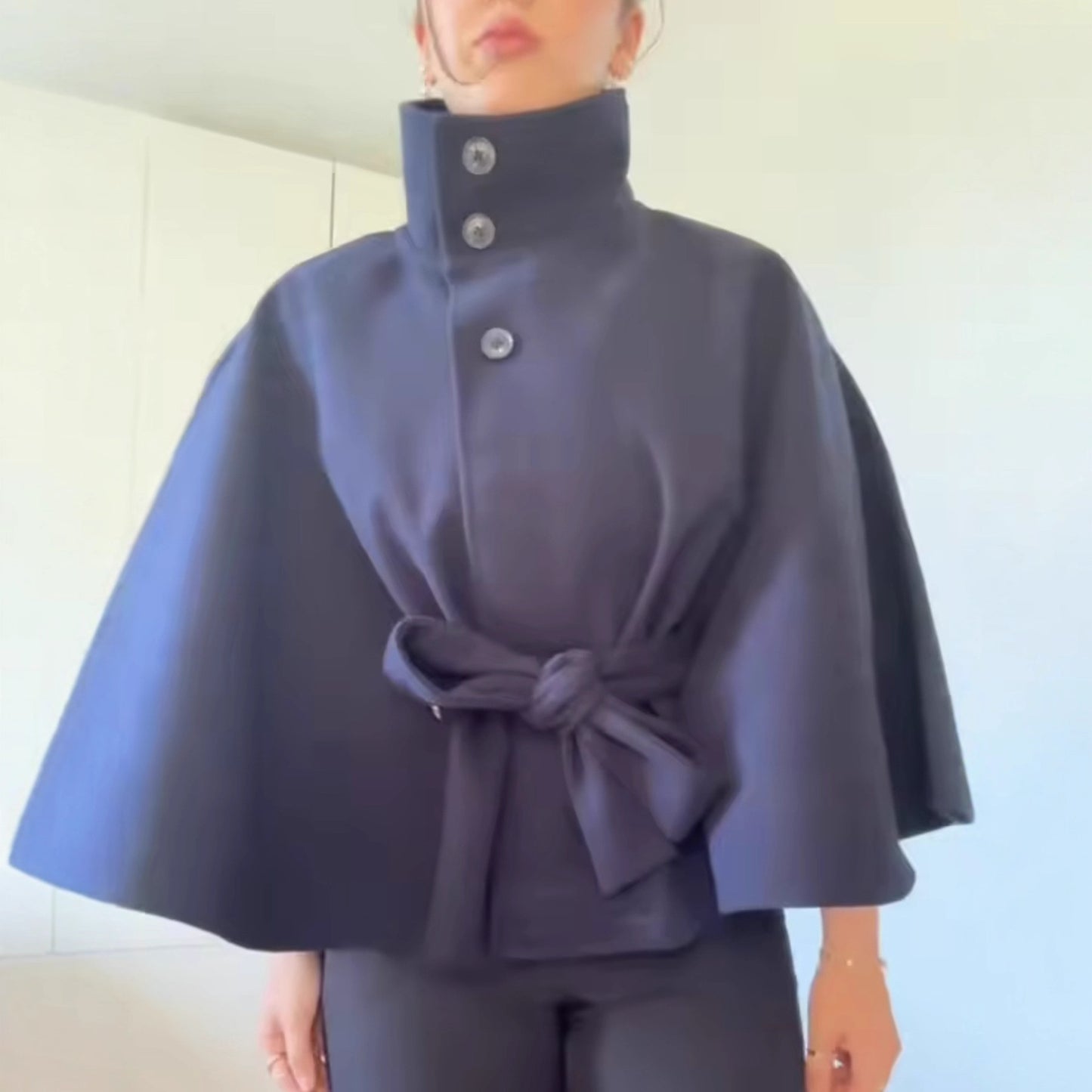 Women's Fashion Loose Lapel Bathrobe Belt Coats
