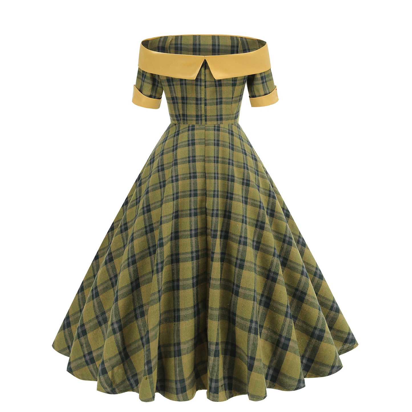 Plaid Contrast Color Sexy Mid-length Tulle Dresses